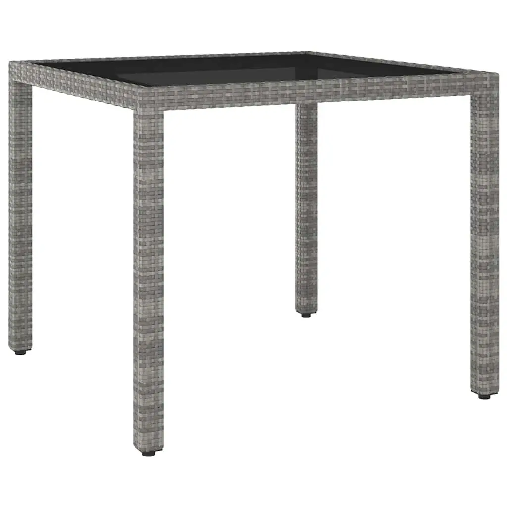 3 Piece Garden Dining Set Outdoor Patio Furniture Grey Rattan Chair Table