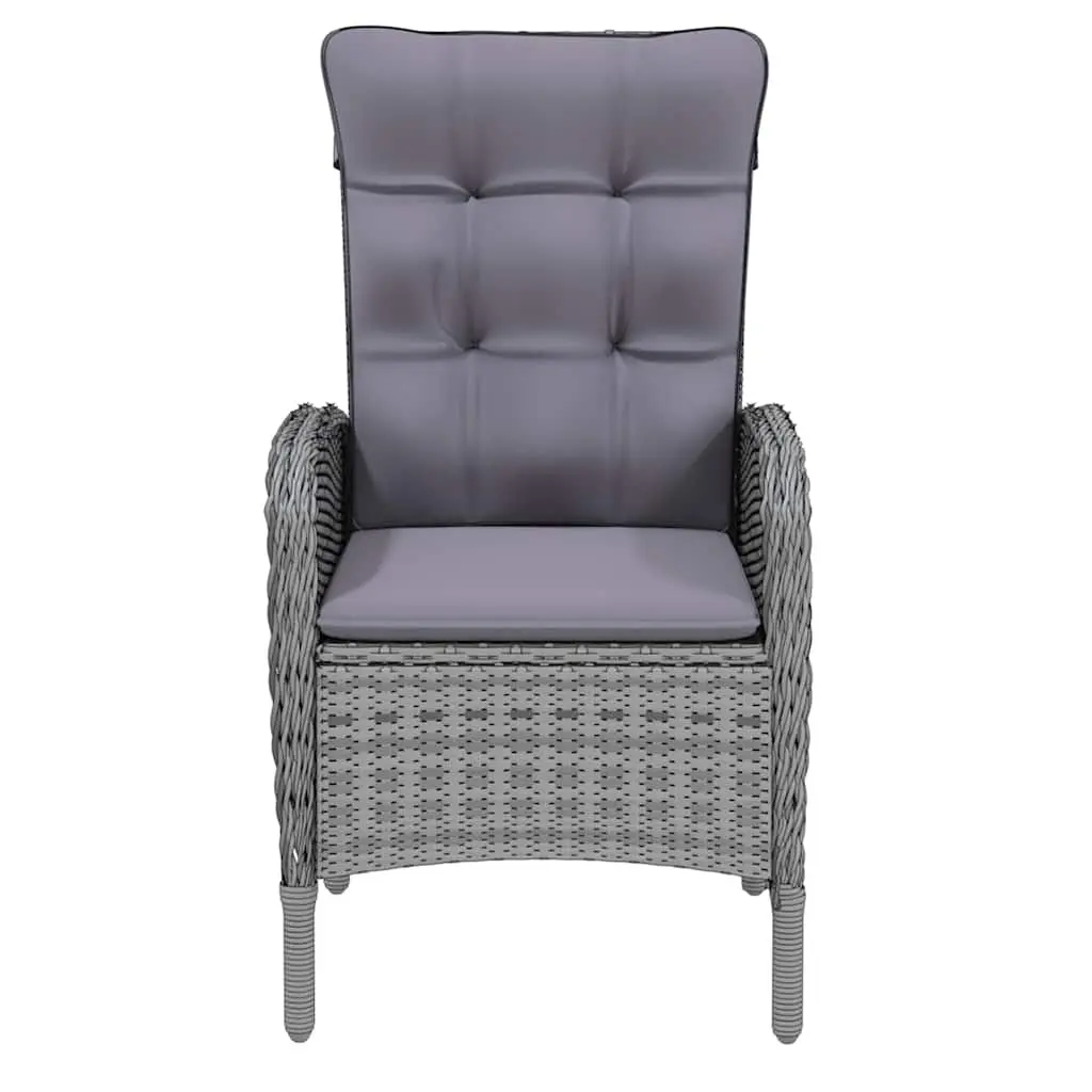 3 Piece Outdoor Garden Dining Set Poly Rattan Grey Patio Furniture Chairs Table