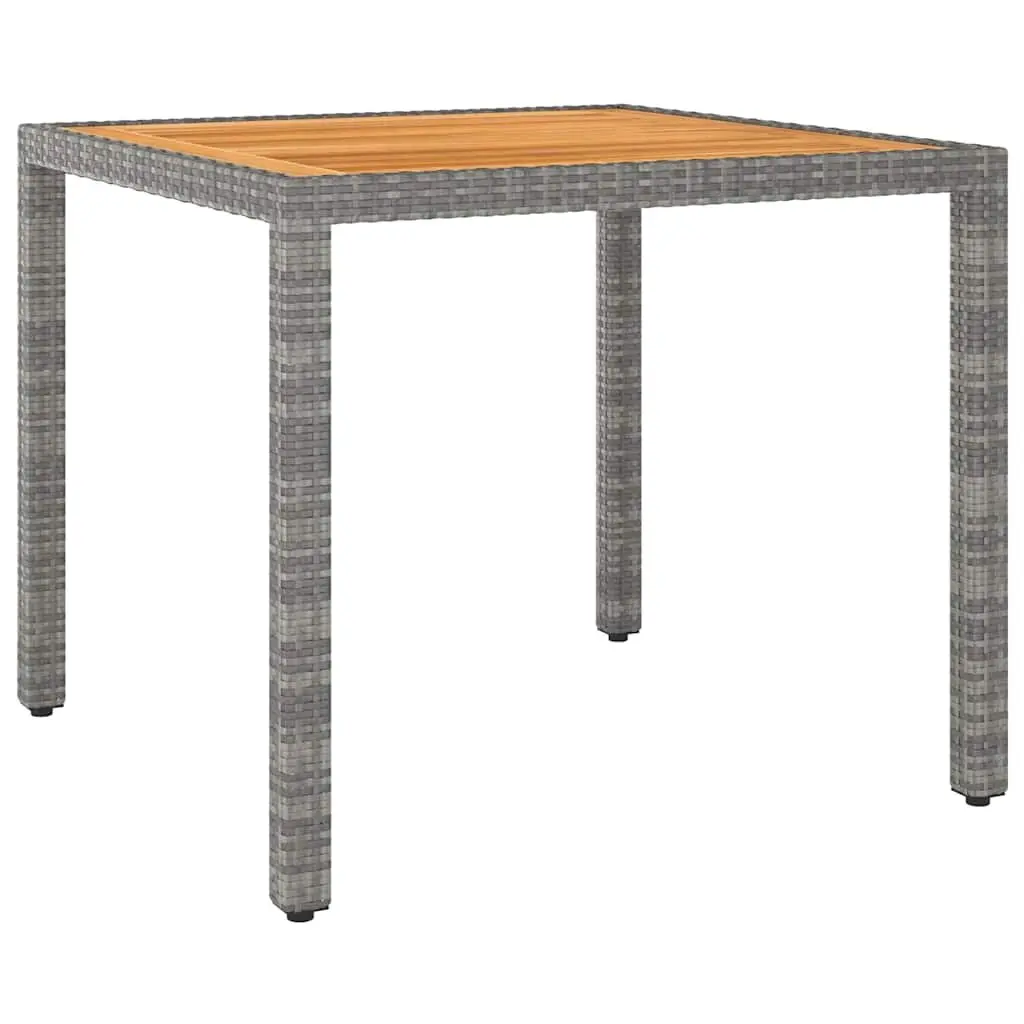 3 Piece Outdoor Garden Dining Set Poly Rattan Grey Patio Furniture Chairs Table