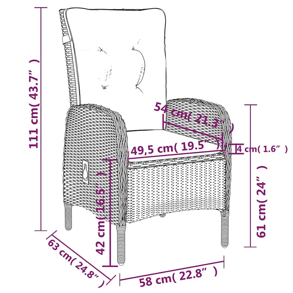 Garden Dining Set 5 Piece Outdoor Furniture Grey Poly Rattan Table Chairs