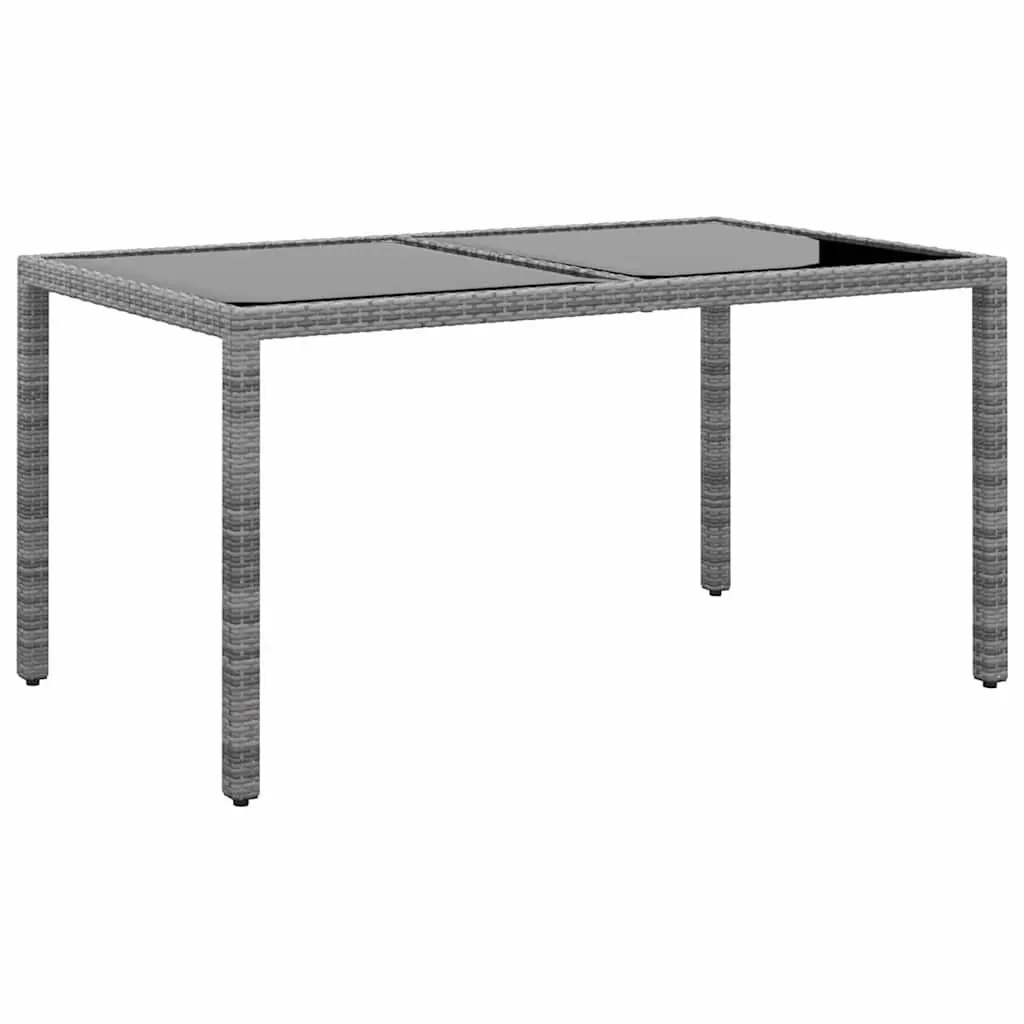 5 Piece Garden Dining Set Outdoor Rattan Chairs Table Grey