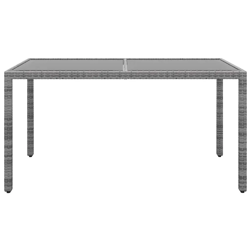 5 Piece Garden Dining Set Outdoor Rattan Chairs Table Grey