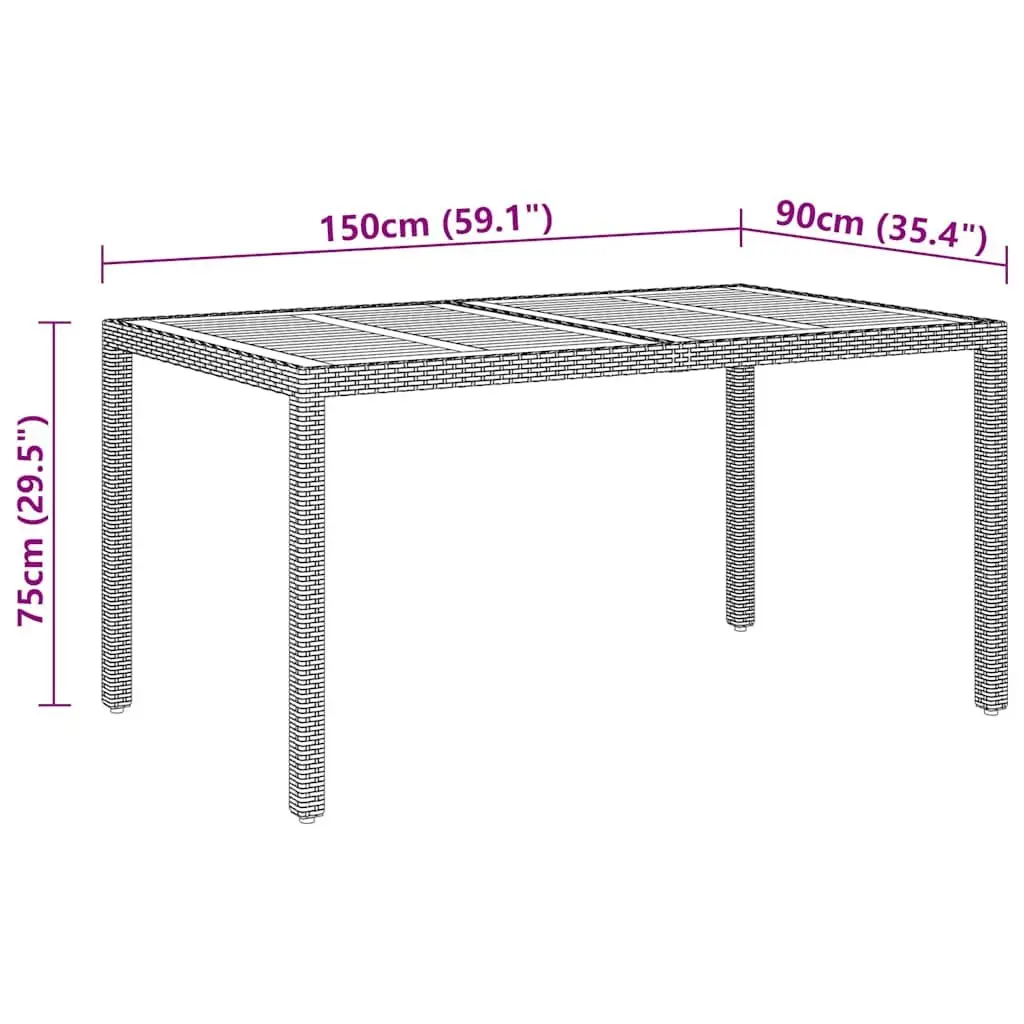 7 Piece Garden Dining Set Poly Rattan Grey Outdoor Furniture Patio Table Chairs