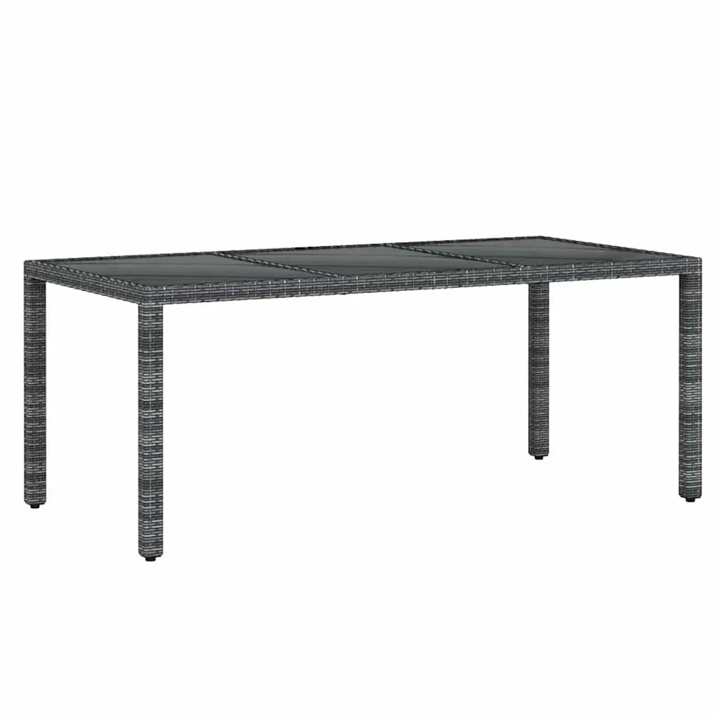 7 Piece Garden Dining Set Outdoor Furniture Poly Rattan Grey Patio Table Chairs