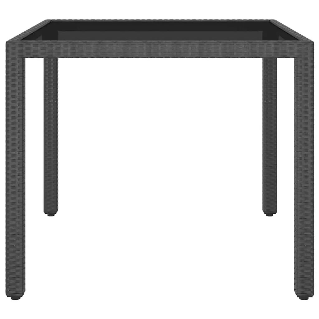 Garden Dining Set 3 Piece Outdoor Furniture Black Poly Rattan Table Chairs
