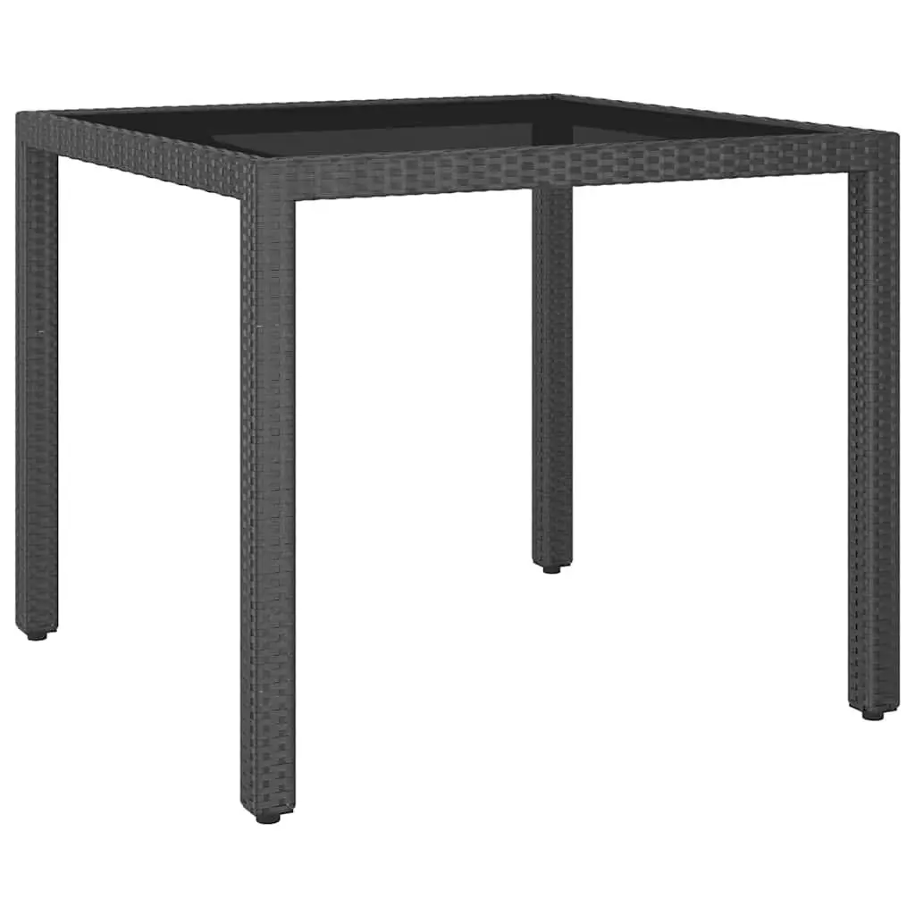 5 Piece Garden Dining Set Outdoor Patio Furniture Poly Rattan Black with
