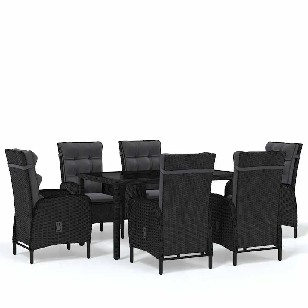 7 Piece Garden Dining Set Outdoor Furniture Poly Rattan Patio Table Chairs