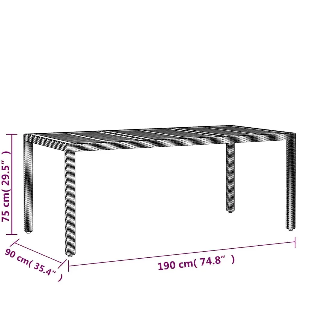 7 Piece Garden Dining Set Outdoor Furniture Rattan Chairs Table Black Patio