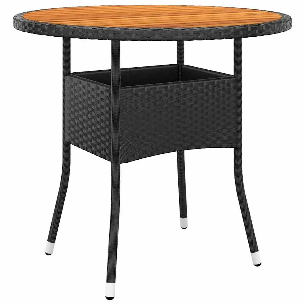 3 Piece Garden Bistro Set Poly Rattan Outdoor Patio Furniture Black Chairs Table