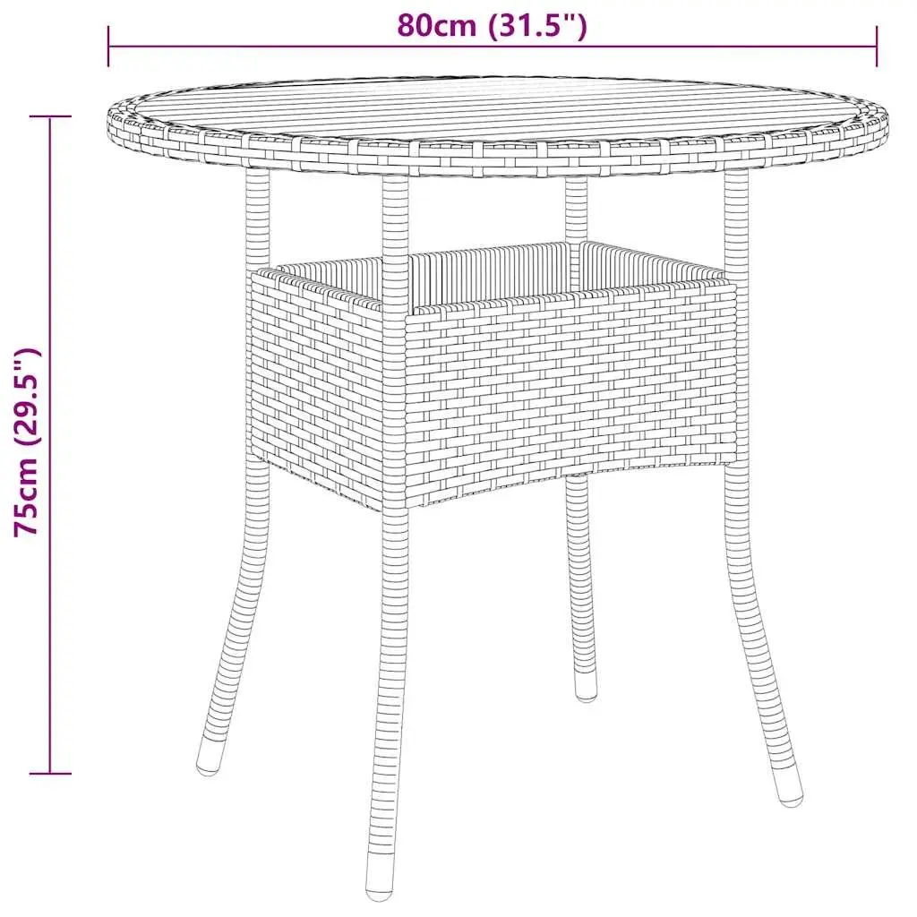 5 Piece Garden Bistro Set Poly Rattan Grey Outdoor Patio Furniture Chairs Table