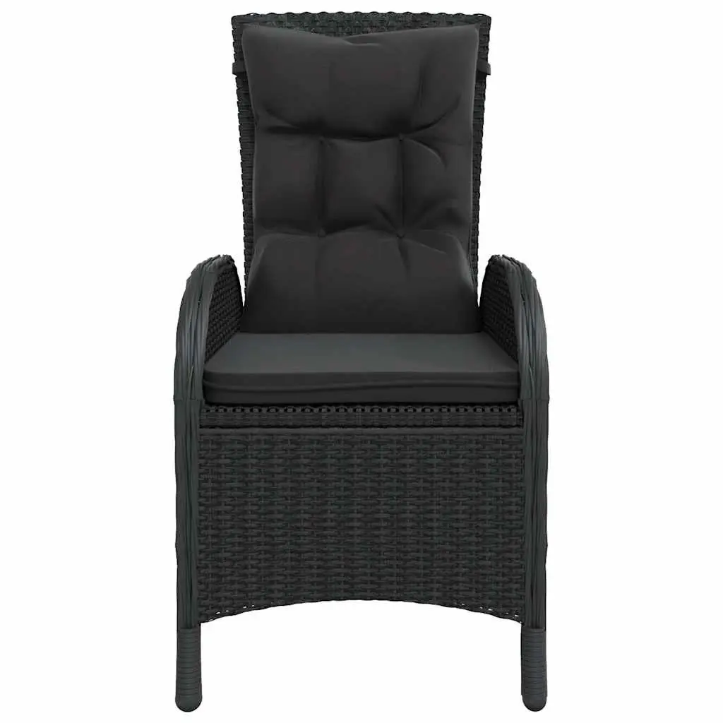 5 Piece Garden Bistro Set Outdoor Patio Furniture Poly Rattan Chair Table Black