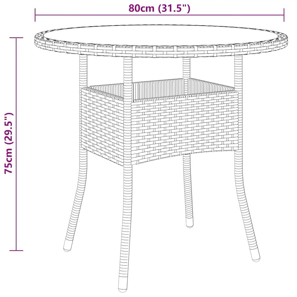 5 Piece Garden Bistro Set Outdoor Patio Furniture Poly Rattan Chair Table Black