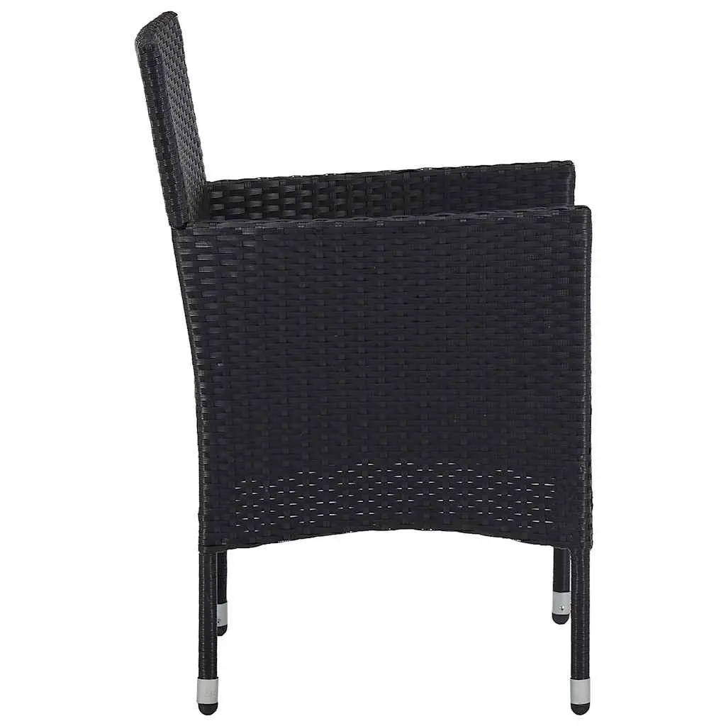 Garden Dining Set 11 Piece Outdoor Furniture Steel PE Rattan Black Patio