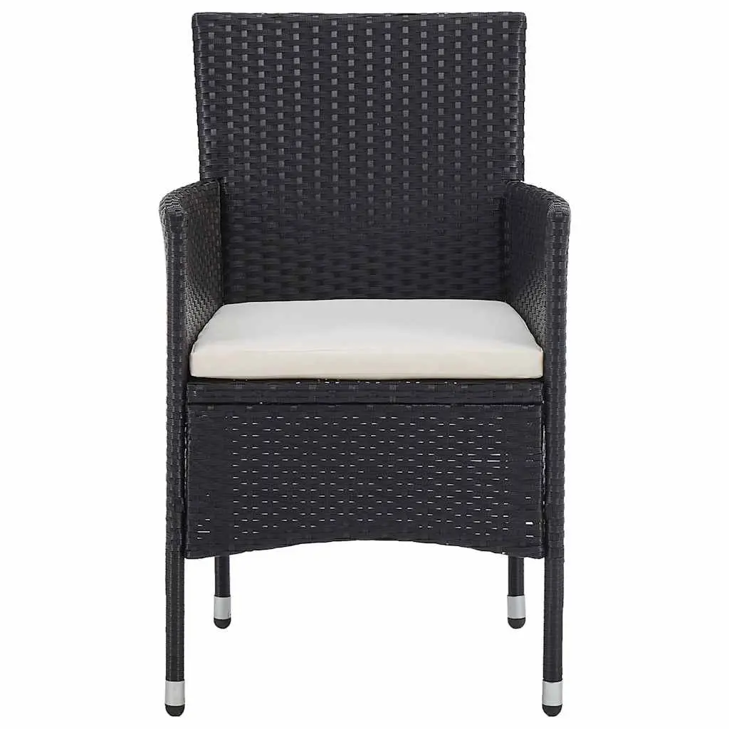 11 Piece Garden Dining Set Outdoor Patio Furniture Steel PE Rattan Black