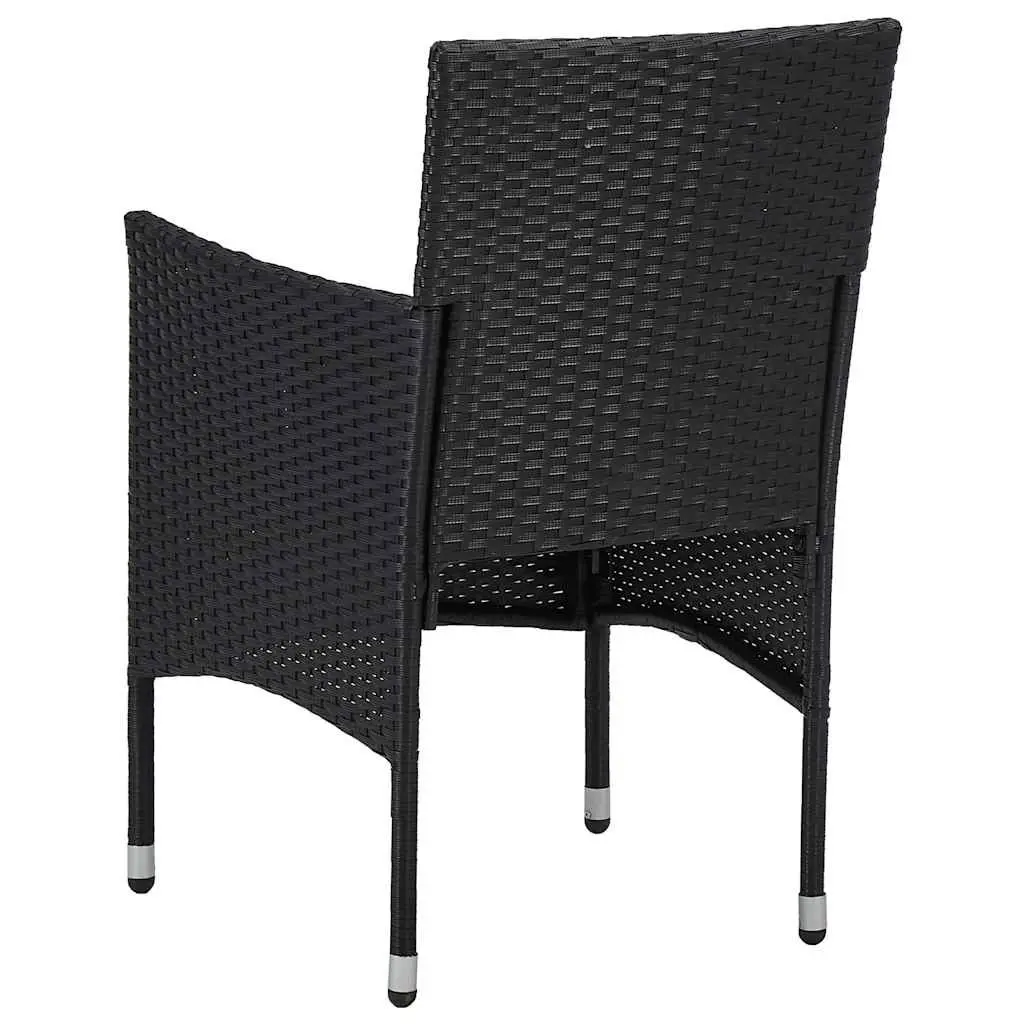 11 Piece Garden Dining Set Outdoor Patio Furniture Steel PE Rattan Black