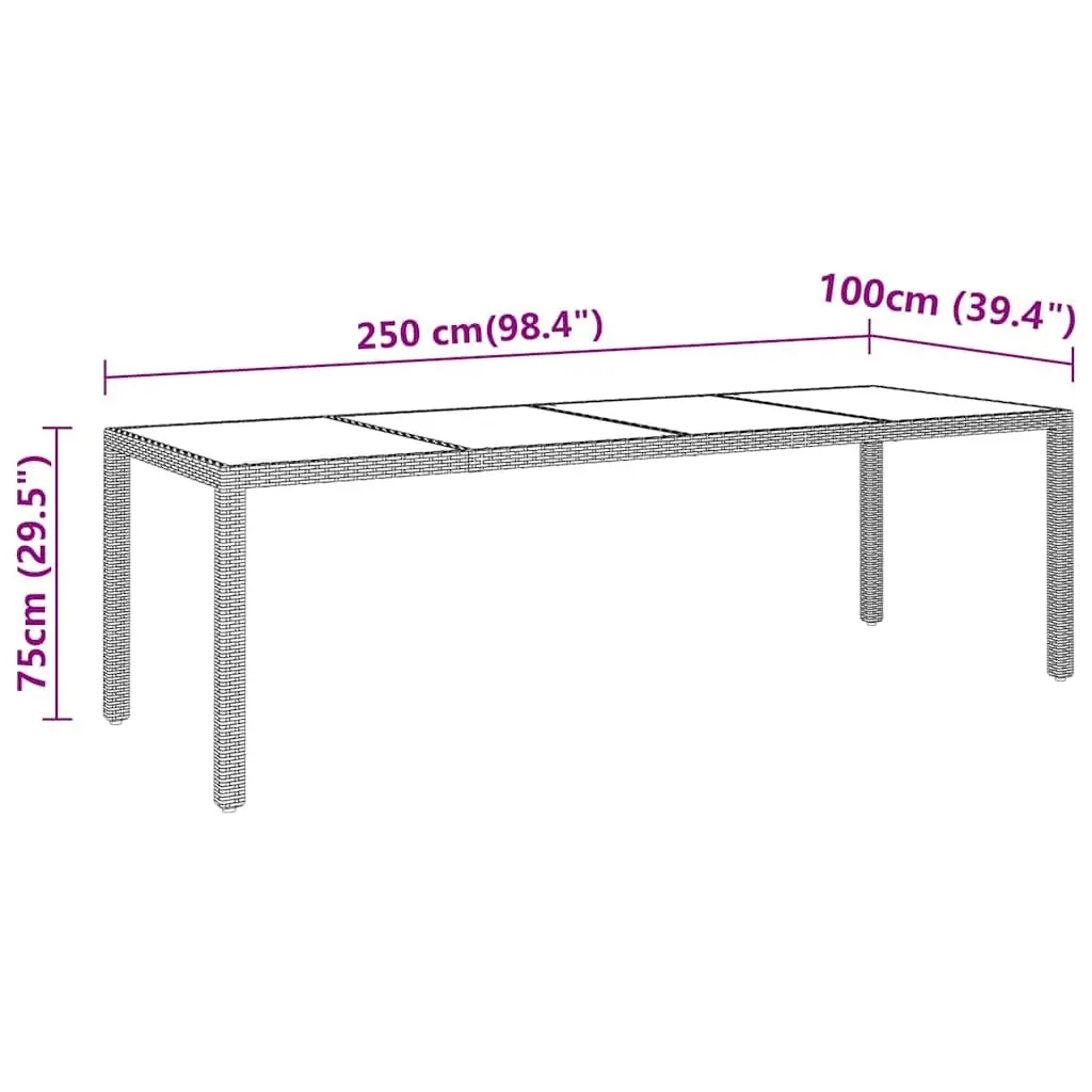11 Piece Garden Dining Set Outdoor Patio Furniture Steel PE Rattan Black