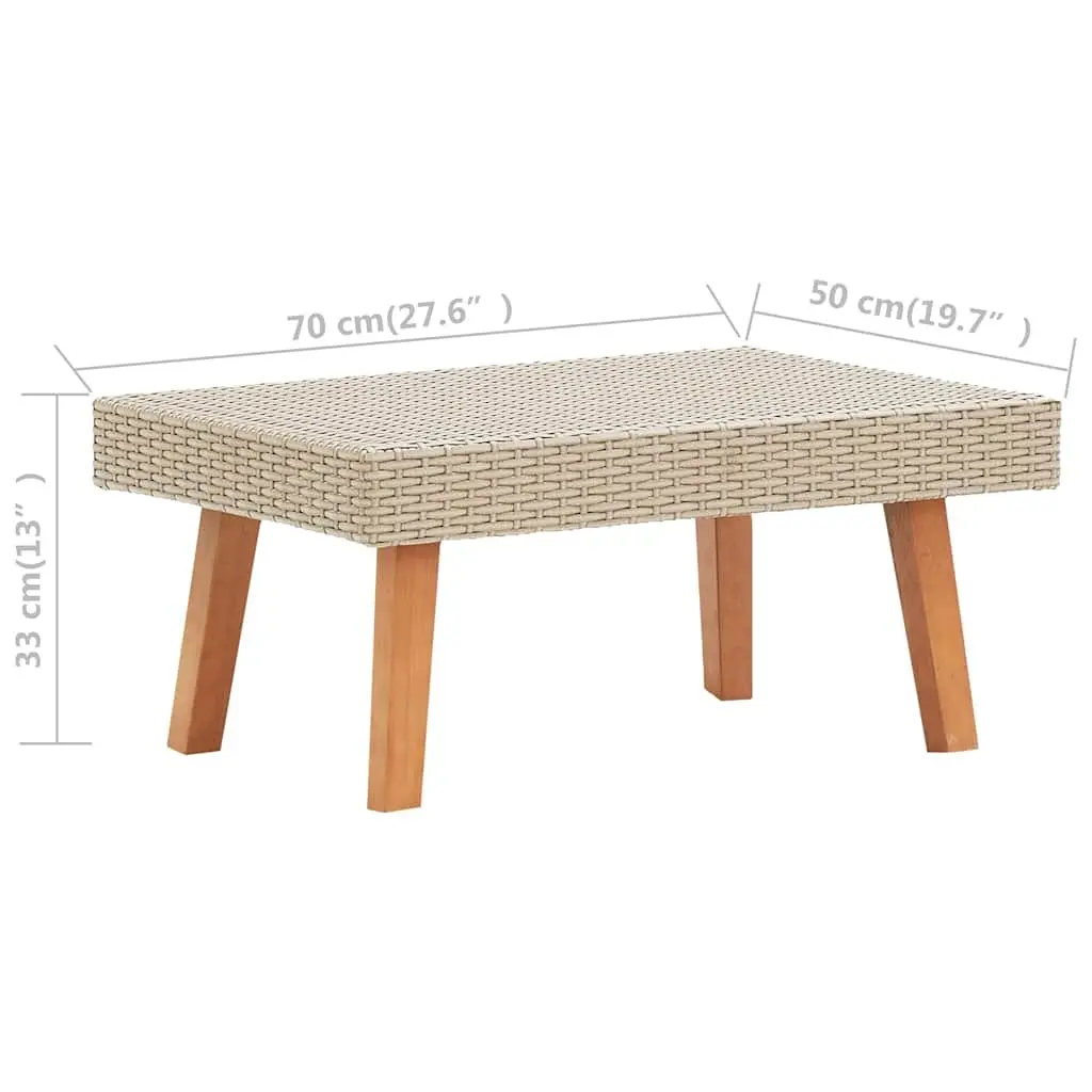 2 Piece Garden Lounge Set with Cushions Outdoor Furniture Patio Sofa Table Beige