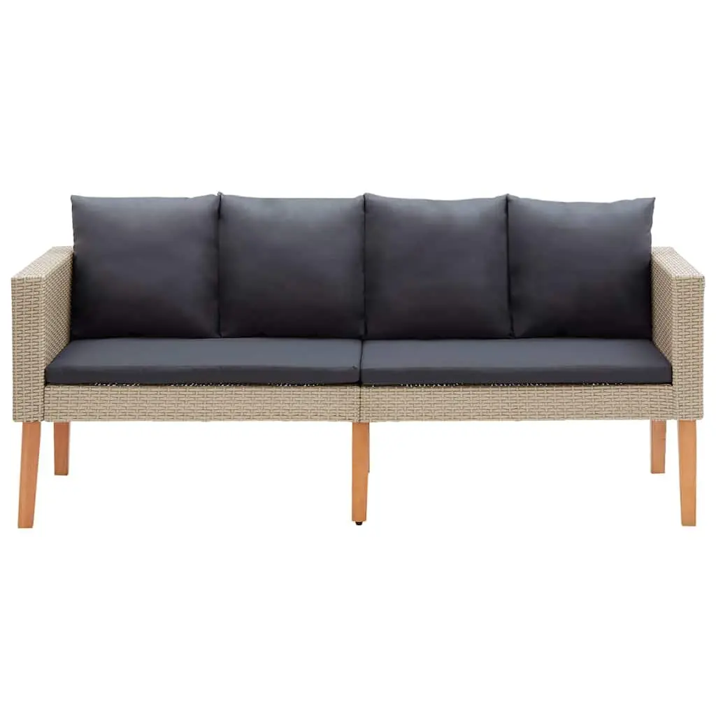 2 Piece Garden Lounge Set with Cushions Outdoor Furniture Patio Sofa Table Beige