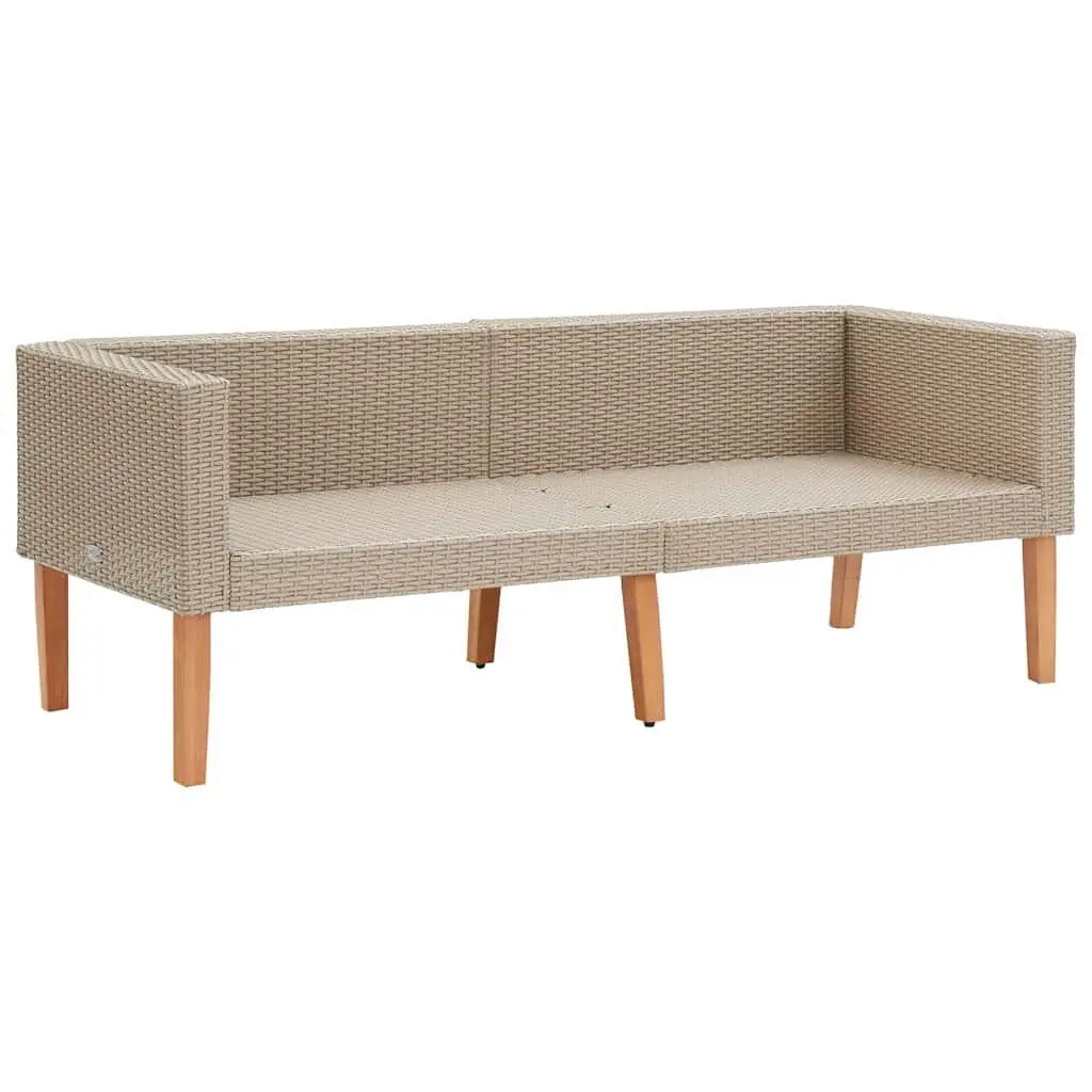 2 Piece Garden Lounge Set with Cushions Outdoor Furniture Patio Sofa Table Beige