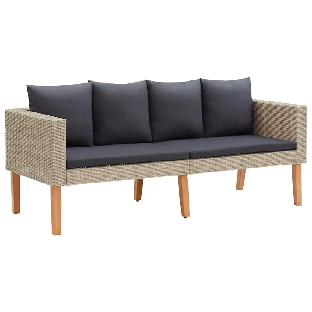 2 Piece Garden Lounge Set with Cushions Outdoor Furniture Patio Sofa Table Beige