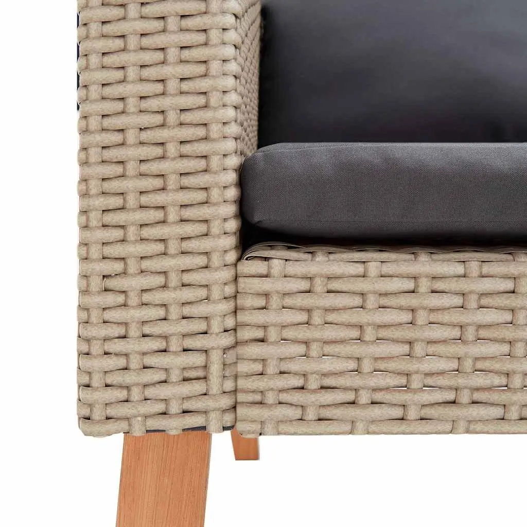 2 Piece Garden Lounge Set with Cushions Outdoor Furniture Patio Sofa Table Beige