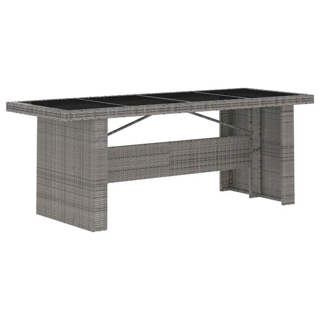 Outdoor Dining Set 9 Piece Grey Poly Rattan Garden Furniture with Cushions