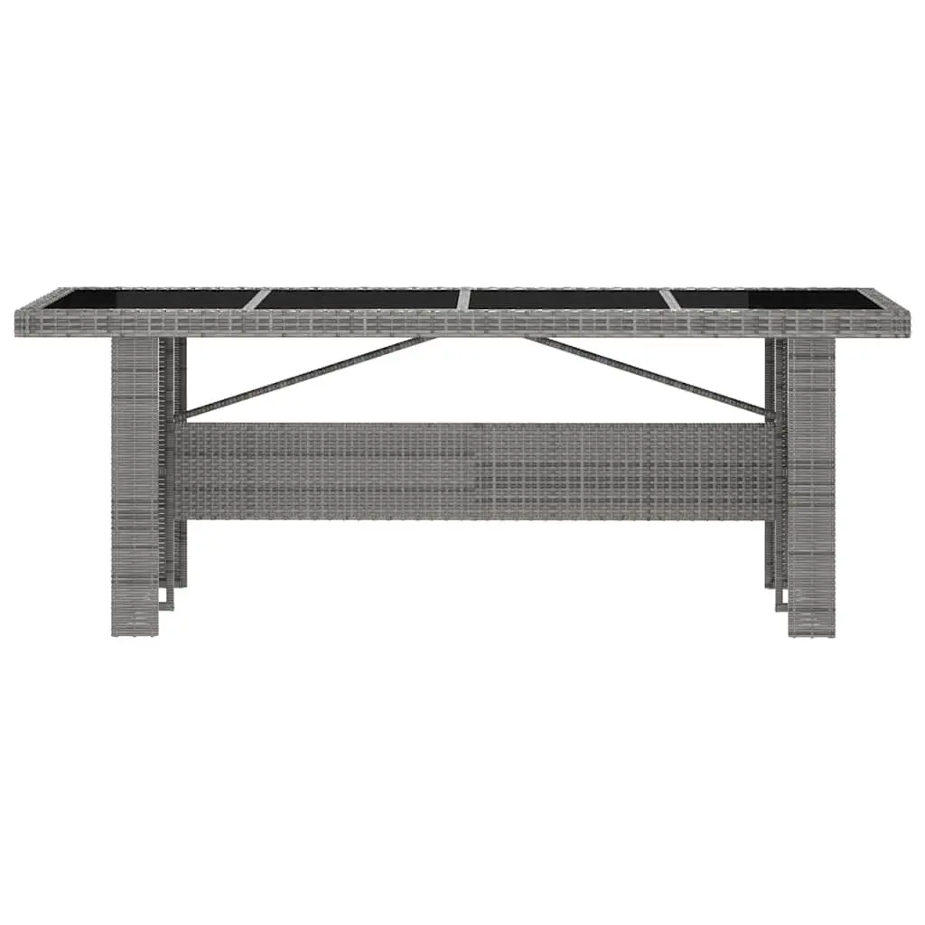 Outdoor Dining Set 9 Piece Grey Poly Rattan Garden Furniture with Cushions