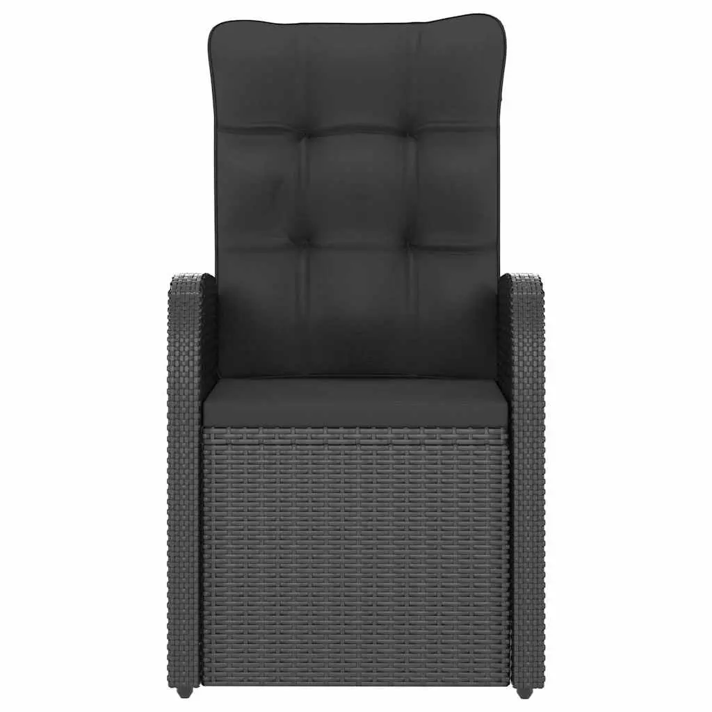 Outdoor Dining Set 9 Piece Poly Rattan Garden Furniture Black with Cushions