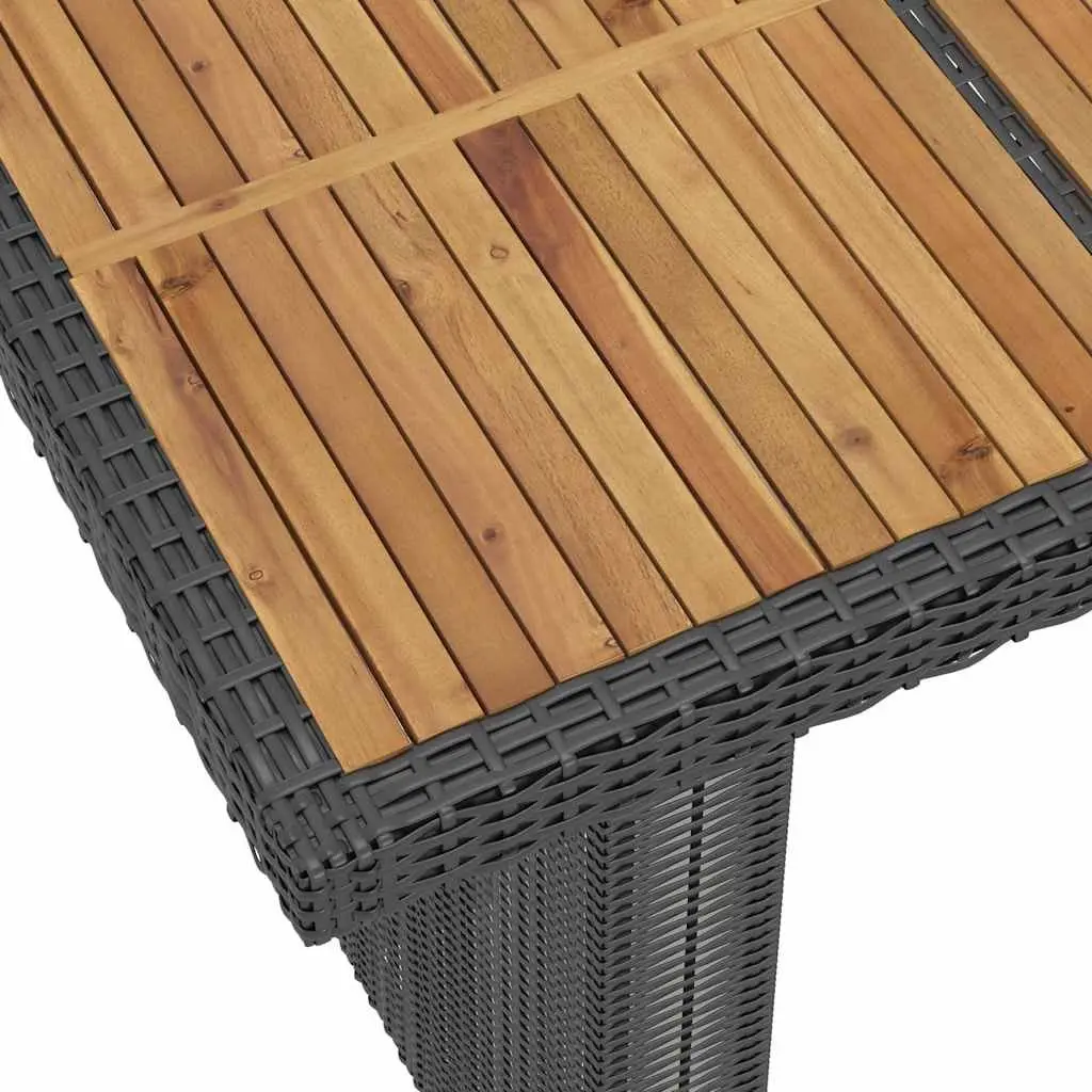 Outdoor Dining Set 7 Piece Poly Rattan Garden Furniture Black with Cushions
