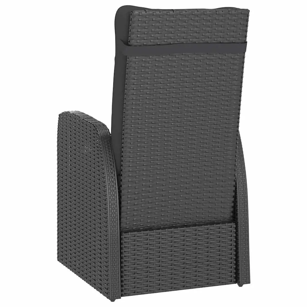 Outdoor Dining Set 5 Piece Black PE Rattan Garden Furniture with Cushions
