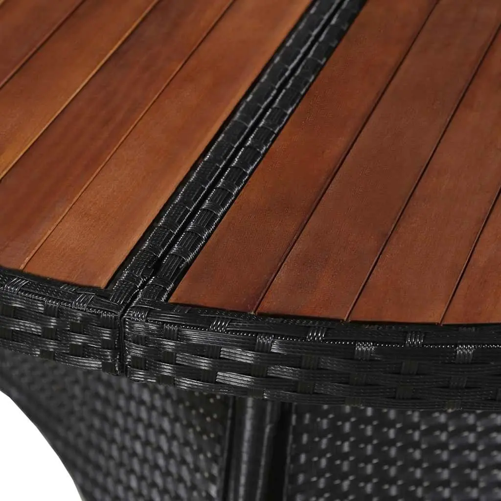 Outdoor Dining Set 5 Piece Poly Rattan Garden Furniture Black Table Chairs