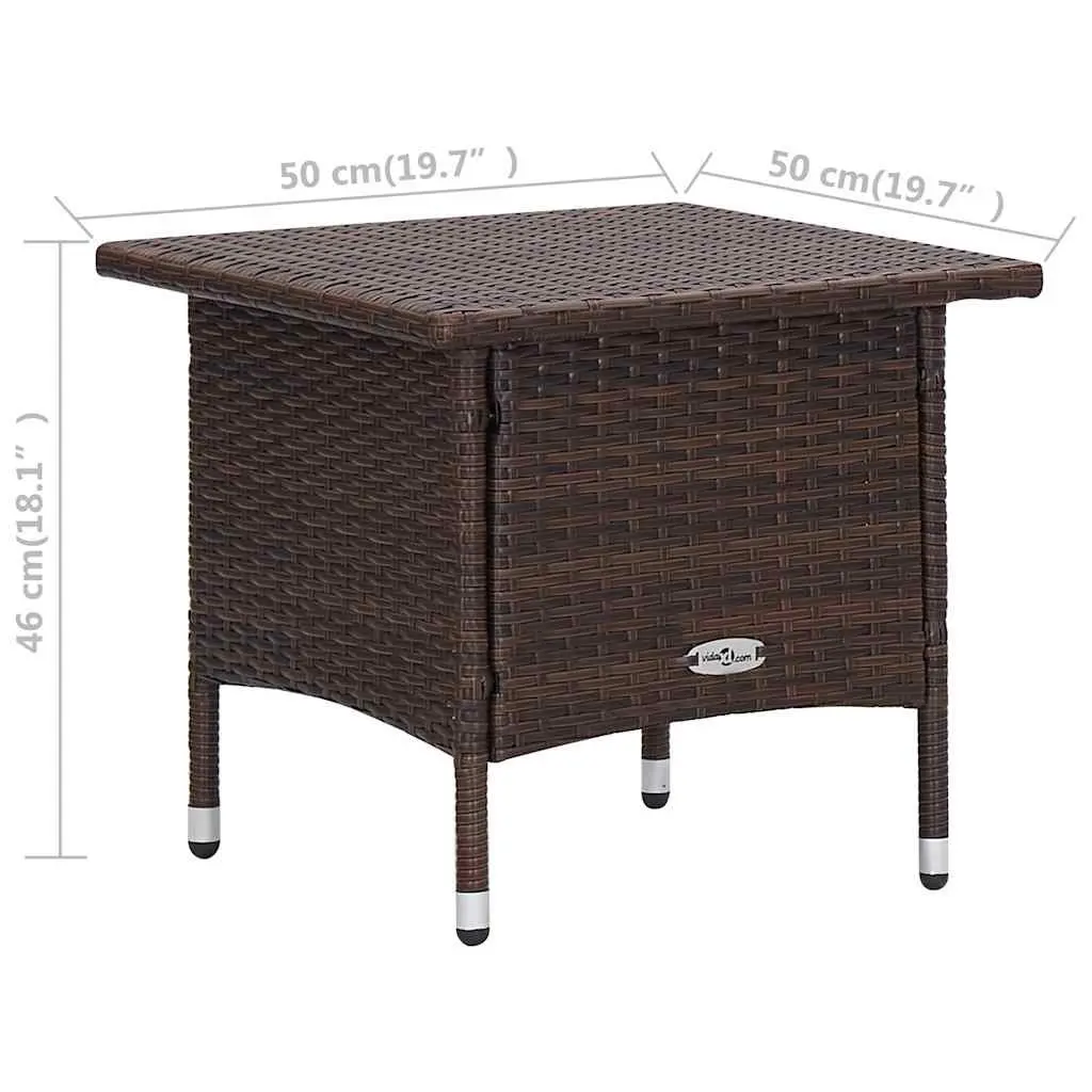 3 Piece Garden Lounge Set Outdoor Furniture PE Rattan Brown Cushions Patio
