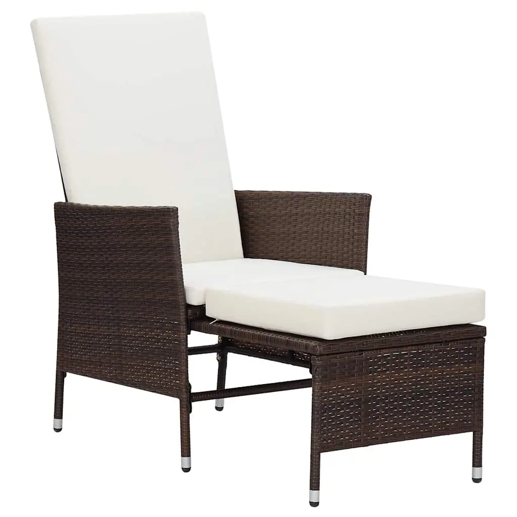 3 Piece Garden Lounge Set Outdoor Furniture PE Rattan Brown Cushions Patio