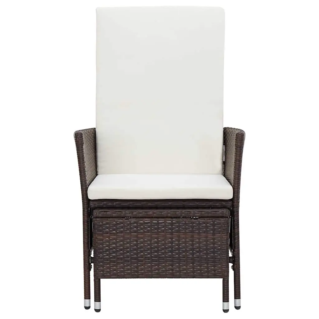 3 Piece Garden Lounge Set Outdoor Furniture PE Rattan Brown Cushions Patio