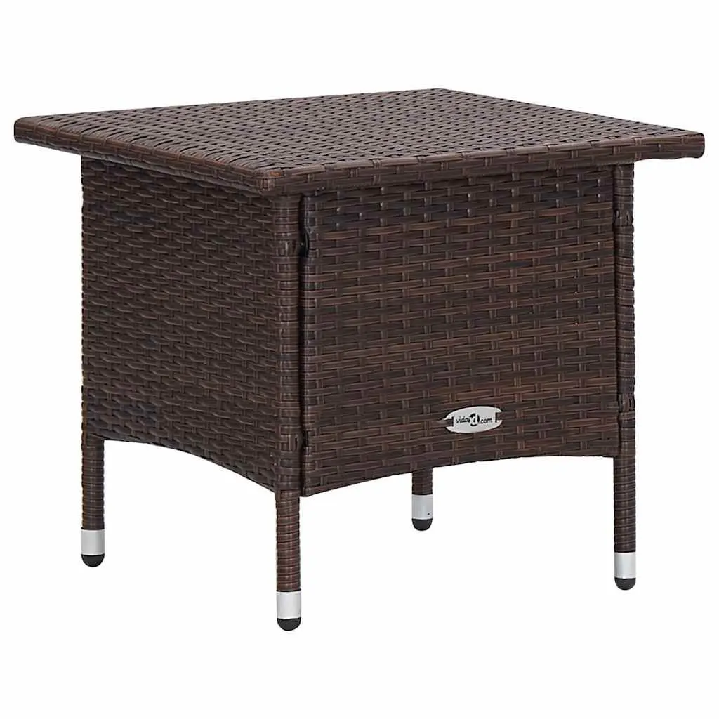 3 Piece Garden Lounge Set Outdoor Furniture PE Rattan Brown Cushions Patio