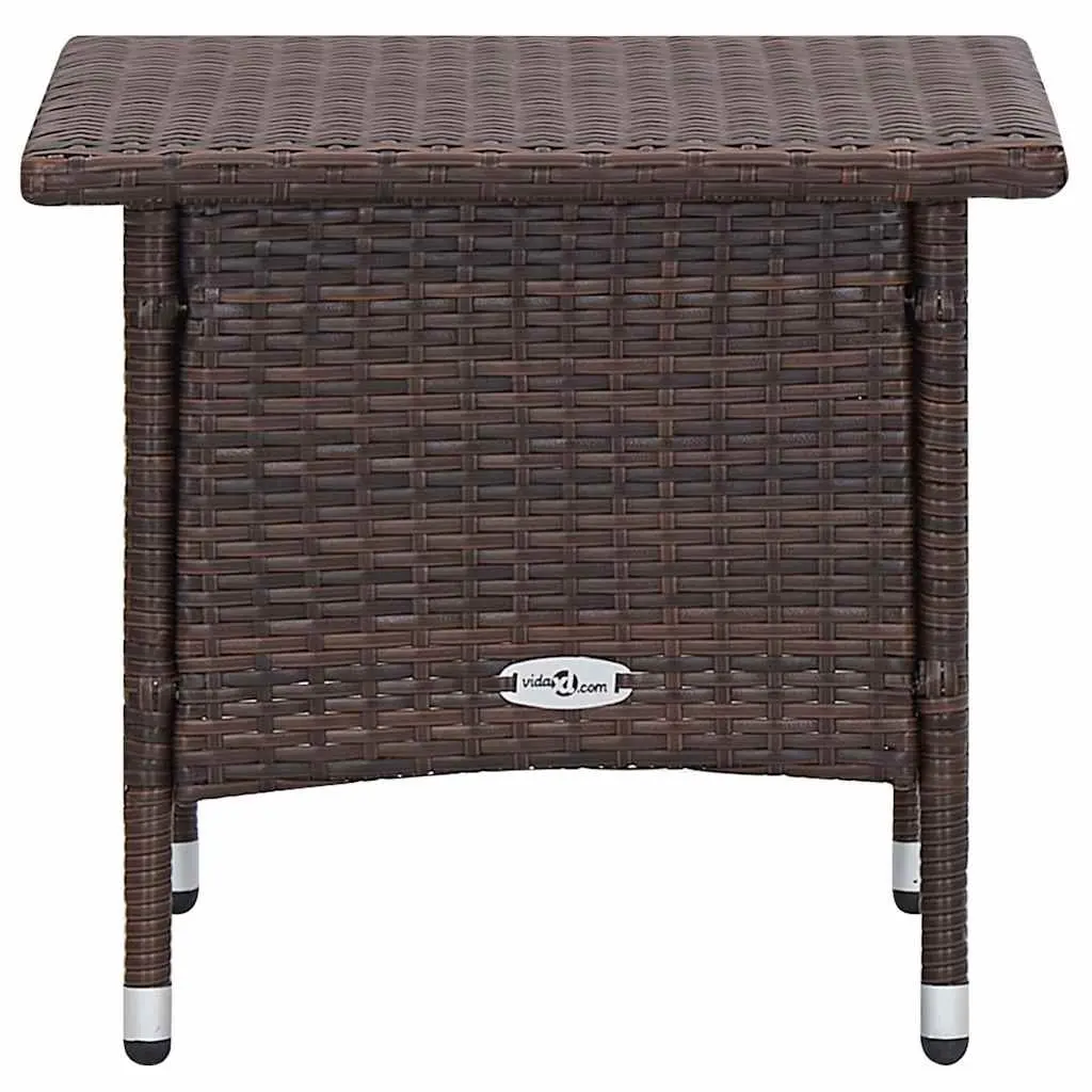 3 Piece Garden Lounge Set Outdoor Furniture PE Rattan Brown Cushions Patio