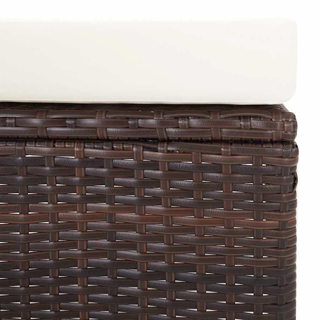 3 Piece Garden Lounge Set Outdoor Furniture PE Rattan Brown Cushions Patio