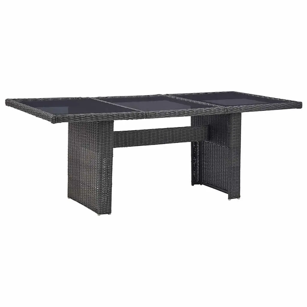 Garden Dining Set 7 Piece Outdoor Furniture Poly Rattan Black Table Chairs