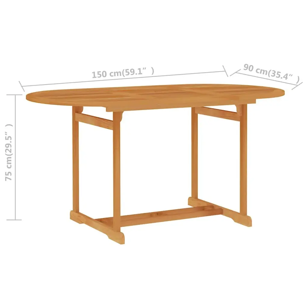 7 Piece Garden Dining Set Solid Teak Wood Outdoor Furniture Brown