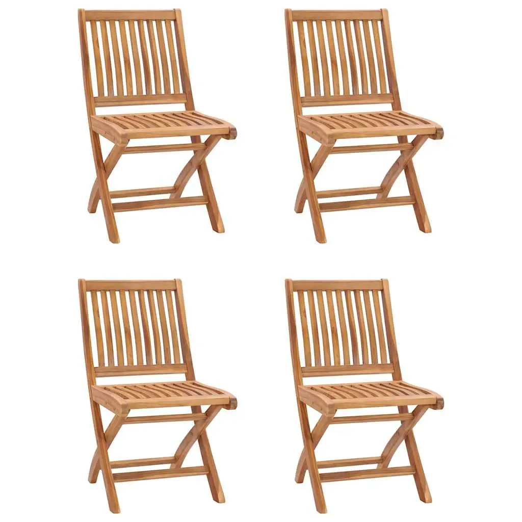5 Piece Garden Dining Set Teak Wood Table Chair Outdoor Patio Furniture Brown