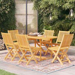 7 Piece Garden Dining Set Solid Teak Wood Table Chairs Patio Furniture Outdoor
