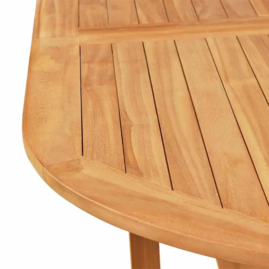 7 Piece Garden Dining Set Solid Teak Wood Table with Umbrella Hole and Foldable Chairs Brown Outdoor Furniture