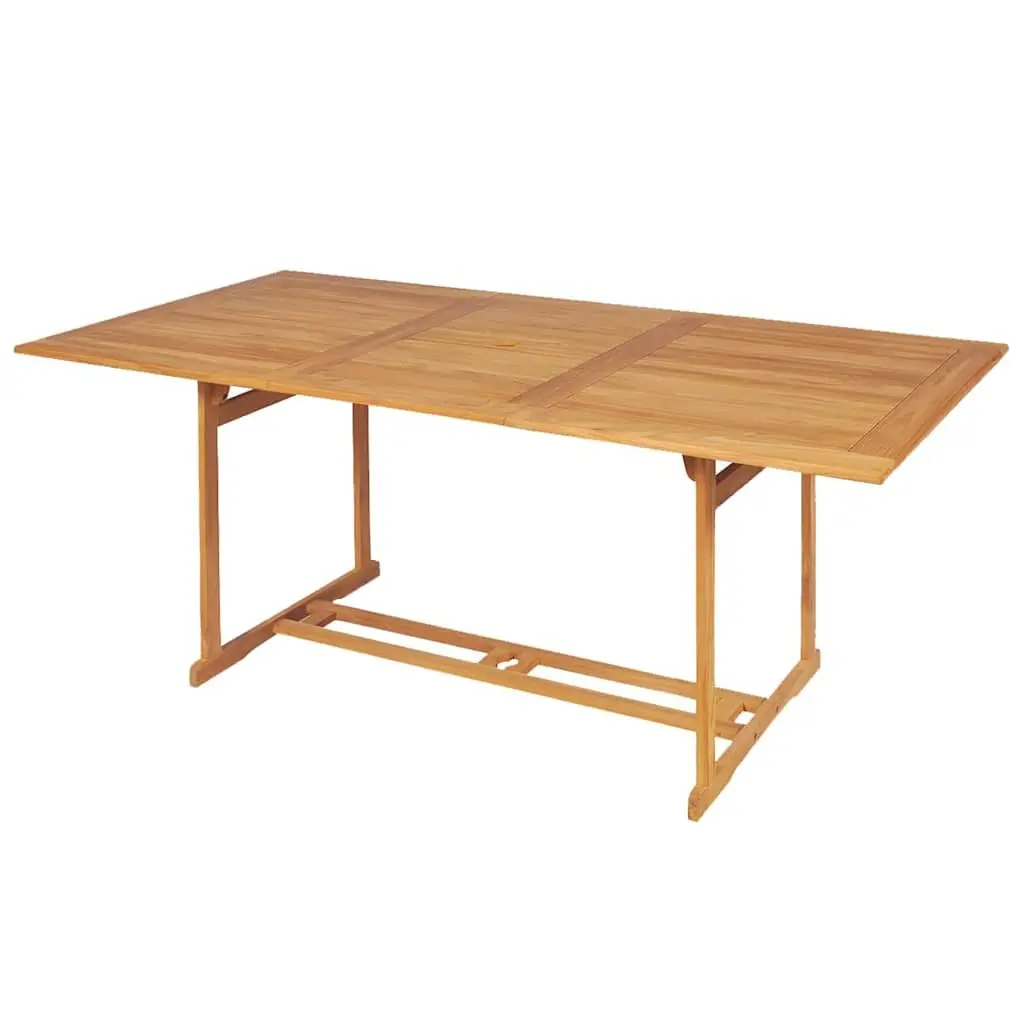 Garden Dining Set Teak Wood 9 Piece Outdoor Furniture Table Chairs Brown