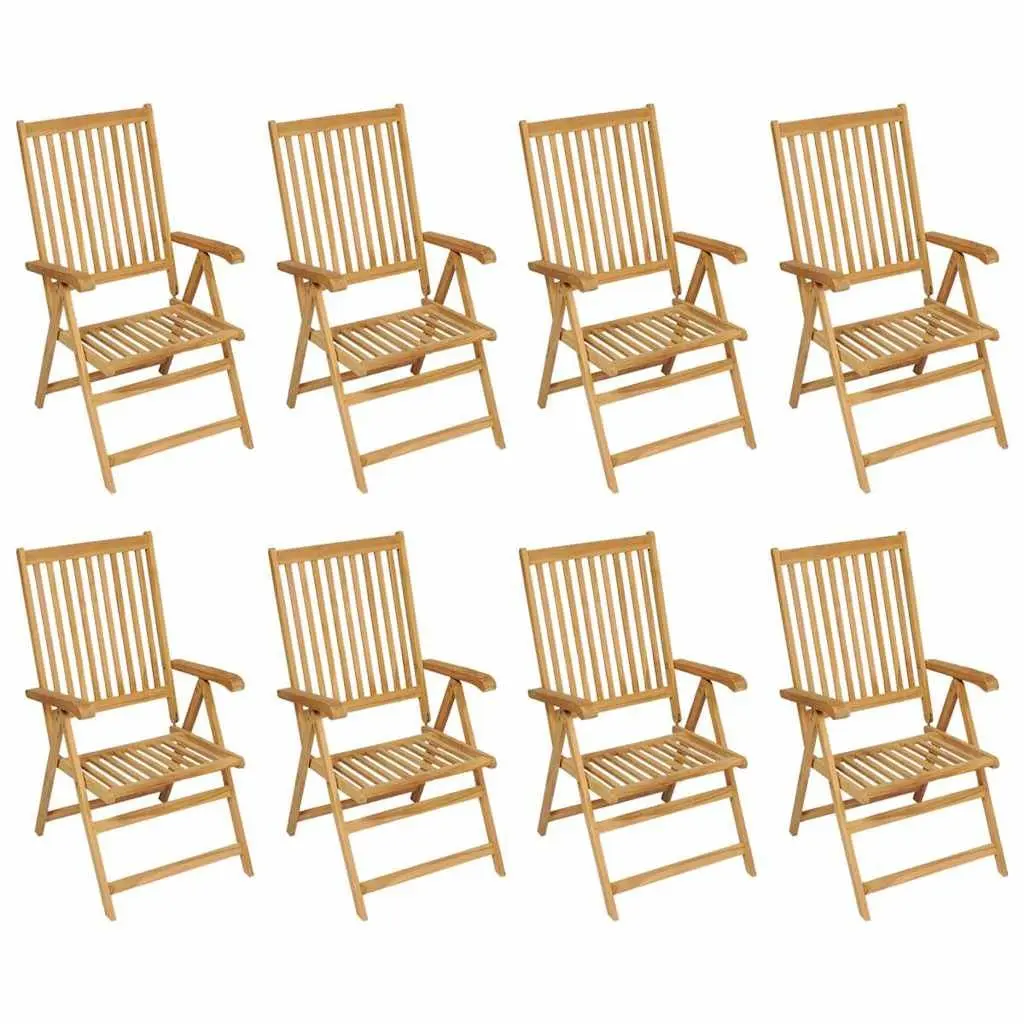 Garden Dining Set Teak Wood 9 Piece Outdoor Furniture Table Chairs Brown