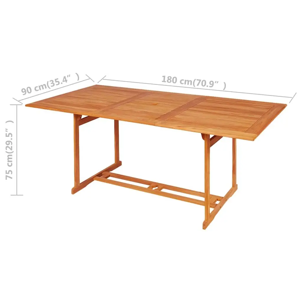 7 Piece Garden Dining Set Teak Wood Table Chairs Patio Outdoor Furniture Brown