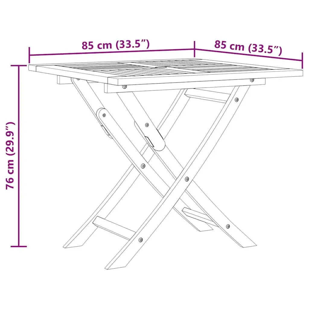5 Piece Garden Dining Set Foldable Table and Chairs Solid Teak Wood Brown