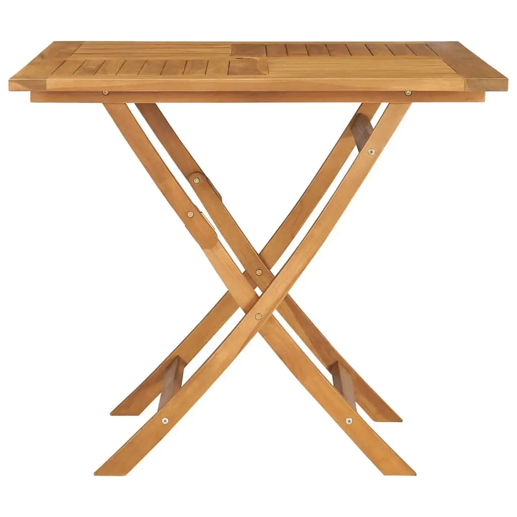 5 Piece Garden Dining Set Foldable Table and Chairs Solid Teak Wood Brown
