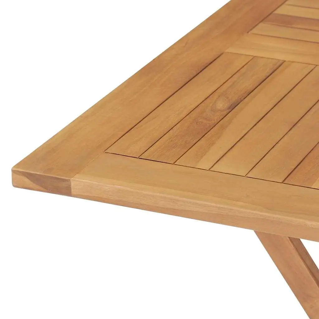 5 Piece Garden Dining Set Foldable Table and Chairs Solid Teak Wood Brown