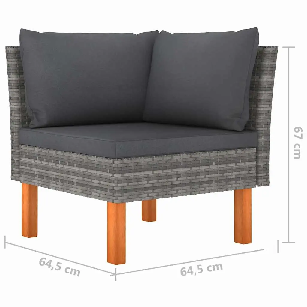 4-Seater Garden Sofa with Cushions Outdoor Poly Rattan Lounge Patio Furniture
