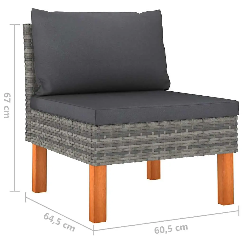 4-Seater Garden Sofa with Cushions Outdoor Poly Rattan Lounge Patio Furniture